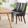 IULULU Dining Chairs, Upholstered Featuring Tufted Back Design and Solid Wood Legs Set of 2