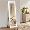 IULULU Full-Length Mirror with LEDs, Aluminum Frame, 3-Color Dimmable Light for Bedroom