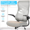 IULULU Ergonomic Office Chair, High Back Mesh with Lumbar Support, Flip-up Arms