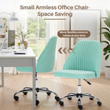 IULULU Office Desk Chair, Modern Cute Rolling Vanity Swivel Task Chairs with Wheels, Comfortable Back Seat Armless