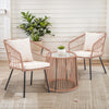 IULULU 3 Piece Patio Bistro Set, Wicker Chairs with Table & Cushions for Outdoor Spaces