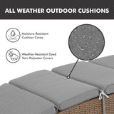 IULULU Lounge Chair Outdoor PE Wicker – Adjustable Backrest, Removable Cushion