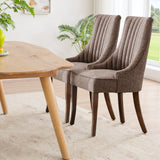 IULULU Dining Chairs, Upholstered Featuring Tufted Back Design and Solid Wood Legs Set of 2