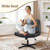 IULULU Wide Armless Desk Chair, No Wheels, Adjustable Height