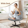 IULULU Wide Armless Desk Chair, No Wheels, Adjustable Height
