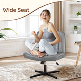 IULULU Wide Armless Desk Chair, No Wheels, Adjustable Height