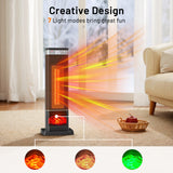 Buteny Space Heater for Indoor Use, 23Inch Portable Heater with Remote and Thermostat,7 Light Modes, 70°Oscillation, 12H Timer, Up to 95°F, Tip-over Protection