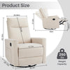 IULULU Recliner, Nursery Glider Rocker with Large Footrest, High Back, Deep Seat