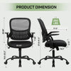 IULULU Office Chair Ergonomic Mesh with Fixed Armrest