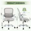 IULULU Office Chair Ergonomic Mesh with Fixed Armrest