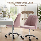 IULULU Office Desk Chair, Modern Cute Rolling Vanity Swivel Task Chairs with Wheels, Comfortable Back Seat Armless