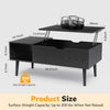 IULULU Lift Top Coffee Table - Wooden Table with Shelf & Compartment for Living Room
