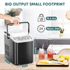 IULULU Portable Ice Maker, 9 Cubes/6 Mins, 26.5lbs/24Hrs, Self-Cleaning, Quiet, with Scoop, Basket, Handle for Parties