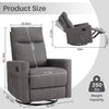 IULULU Recliner, Nursery Glider Rocker with Large Footrest, High Back, Deep Seat