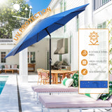 IULULU 9FT Patio Umbrella with Tilt, Crank, 8 Waterproof Ribs for Outdoors