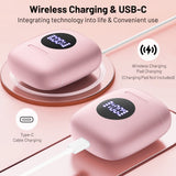 Atilioo Wireless Earbuds 40H Playtime, Deep Bass, LED Case, Waterproof Mic