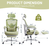 IULULU Office Desk Chair with Footrest, High-Back Mesh Rolling Swivel Reclining Chairs