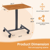 IULULU Mobile Standing Desk, Small Rolling Desk with Wheels, Pneumatic Adjustable Workstation for Home