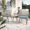 IULULU 3 Piece Patio Bistro Set, Wicker Chairs with Table & Cushions for Outdoor Spaces