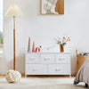 Atilioo 5 Drawer Dresser, Fabric Storage Chest with TV Stand, Open Shelf, Adjustable Feet, Bedroom or Living Room, Black