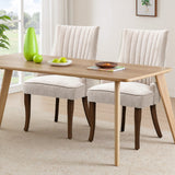 IULULU Dining Chairs, Upholstered Featuring Tufted Back Design and Solid Wood Legs Set of 2