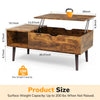 IULULU Lift Top Coffee Table - Wooden Table with Shelf & Compartment for Living Room
