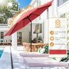 IULULU 9FT Patio Umbrella with Tilt, Crank, 8 Waterproof Ribs for Outdoors