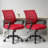Atilioo Ergonomic Office Chair with Lumbar Support, Computer Desk Mesh Chair with Height Adjustable 360° Swivel, Fixed Armrest, Black