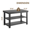 IULULU 3-Tier Bamboo Shoe Rack Bench Organizer Storage Shelf for Entryway Bedroom Living Room Balcony