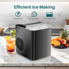 IULULU Portable Ice Maker, 9 Cubes/6 Mins, 26lbs/Day, Self-Cleaning, Quiet, 2 Sizes, with Scoop & Basket