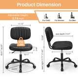 IULULU PU Leather Office Desk Chair, Swivel Chair for Adults/Students