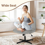 IULULU Wide Armless Desk Chair, No Wheels, Adjustable Height