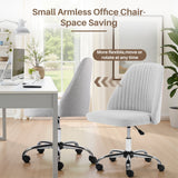 IULULU Office Desk Chair, Modern Cute Rolling Vanity Swivel Task Chairs with Wheels, Comfortable Back Seat Armless