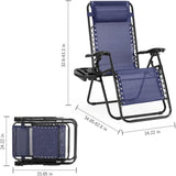 Atilioo  Zero Gravity Chairs, Set of 2 Portable Recliner Beach Camping Patio Outdoor Folding Lounge Chair with Cup Holder Trays and Adjustable Pillow for Poolside, Garden, Backyard, Lawn