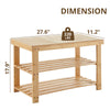 IULULU 3-Tier Bamboo Shoe Rack Bench Organizer Storage Shelf for Entryway Bedroom Living Room Balcony