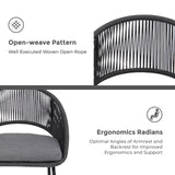 IULULU 3-Piece Outdoor Bistro Set, All-Weather Woven Rope Patio Furniture with Cushions & Table