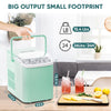 IULULU Portable Ice Maker, 9 Cubes/6 Mins, 26.5lbs/24Hrs, Self-Cleaning, Quiet, with Scoop, Basket, Handle for Parties