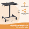 IULULU Mobile Standing Desk, Small Rolling Desk with Wheels, Pneumatic Adjustable Workstation for Home