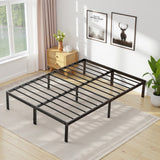 Atilioo Twin Bed Frame with Storage Space Under Frame, 14" Heavy Duty Metal Platform, No Box Spring Needed, Easy Assembly, Black