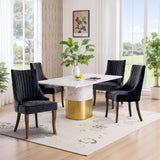 IULULU Dining Chairs, Upholstered Featuring Tufted Back Design and Solid Wood Legs Set of 2