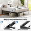 IULULU Metal Bed Frame - Foundation with Steel Slats, No Box Spring, Easy Assembly