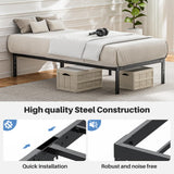 IULULU Metal Bed Frame - Foundation with Steel Slats, No Box Spring, Easy Assembly