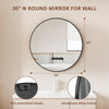 IULULU Round Mirror, Aluminum Frame Wall Mirror for Home
