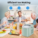 Atilioo Countertop Ice Maker with Handle, Ice in 6Mins, 26 Lbs/24H, 2 Sizes Bullet, Portable Ice Maker Machine with Self-Cleaning for Home/Bar/Camping/RV, Black