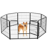Atilioo 8-Panel Foldable Pet Playpen, 24" Height Metal Dog Fence with Door for Small Dogs