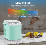 Atilioo Countertop Ice Maker with Handle, Ice in 6Mins, 26 Lbs/24H, 2 Sizes Bullet, Portable Ice Maker Machine with Self-Cleaning for Home/Bar/Camping/RV, Black