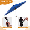 IULULU 9FT Patio Umbrella with Tilt, Crank, 8 Waterproof Ribs for Outdoors
