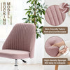 IULULU Office Desk Chair, Modern Cute Rolling Vanity Swivel Task Chairs with Wheels, Comfortable Back Seat Armless