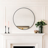 IULULU Round Mirror, Aluminum Frame Wall Mirror for Home