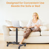 IULULU Mobile Standing Desk, Small Rolling Desk with Wheels, Pneumatic Adjustable Workstation for Home